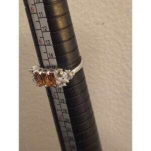Orange Center Stone Ring Size 7